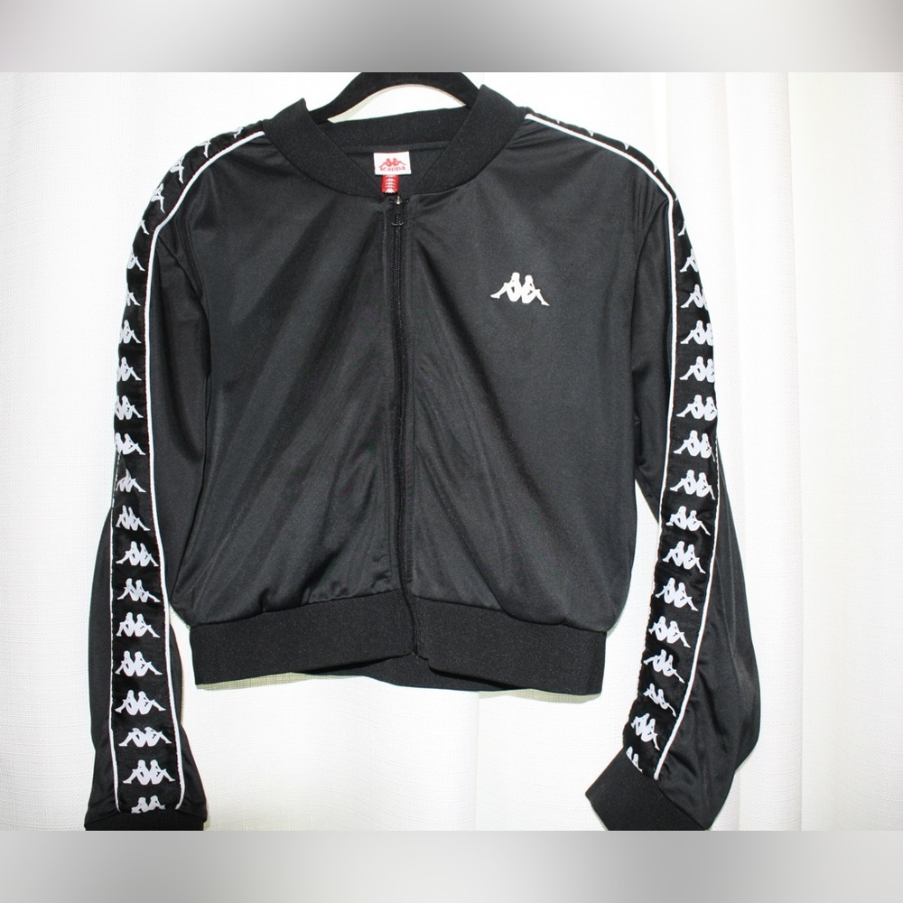 Kappa Women's Black Crop Bomber Jacket